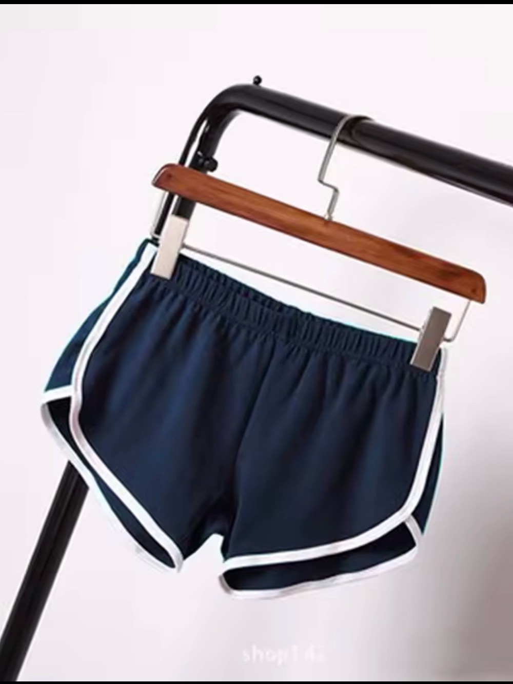 Women’s Navy Athletic Running Shorts with White Trim